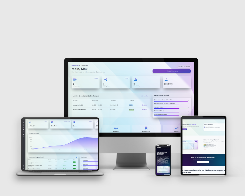 MietPlaner - online Vermietsoftware von Maik Söllner